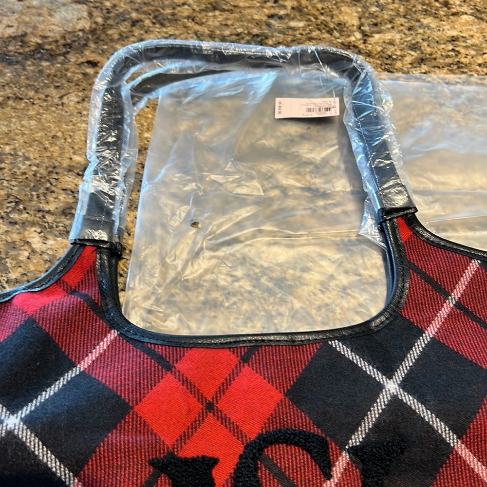 NWT Victoria Secret Red Black and White Plaid Bag - Picture 7 of 9